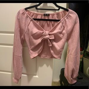 Blush Long Sleeve Crop Top